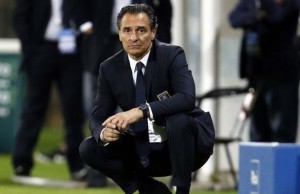 Italy's coach Cesare Prandelli watches their international friendly soccer match against Luxembourg at Renato Curi stadium in Perugia