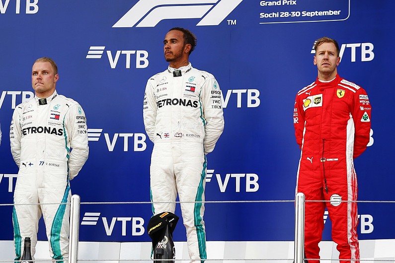 Hamilton bottas vettel in Russian GP