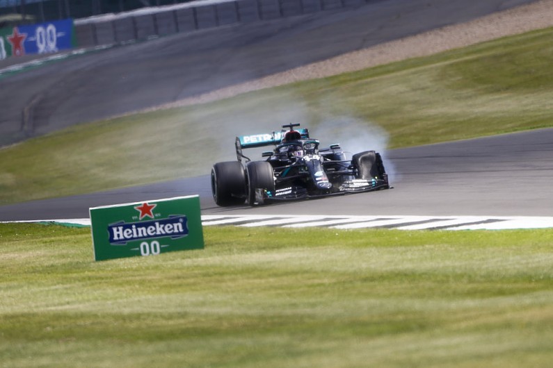 Hamilton won despite a flat tyre