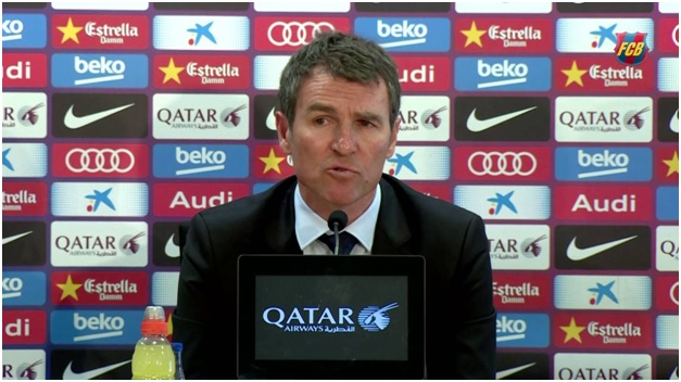 Direktur olahraga Barcelona, Robert Fernandez, membantah kabar kepergian Rafinha musim ini. (Sumber:www.youtube.com)