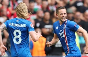 Gylfi Sigurdsson (ISL), radosc, bramkaduring the UEFA EURO 2016 Group F match between Iceland and Hungary at Stade Velodrome on June 18, 2016 in Marseille, France.  (Photo by Foto Olimpik/NurPhoto)